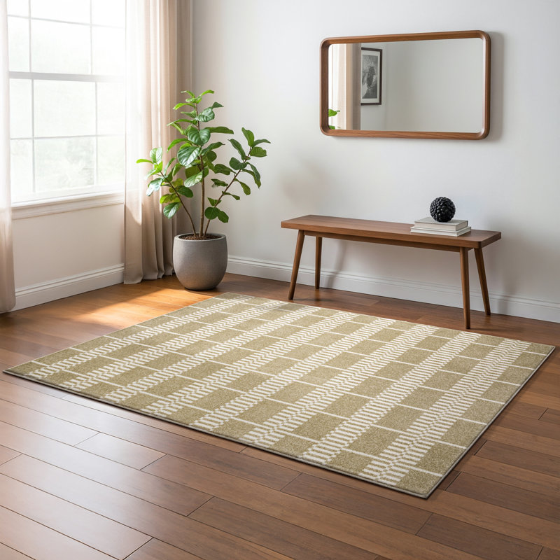 Tapis beige / ivoire Quince, Rectangle 5 pi 3 po x 7 pi