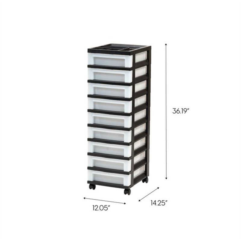 Diego 9 Drawer Storage Chest, Black