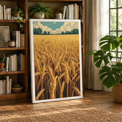 Golden Wheat Field Rustic - Wrapped Canvas