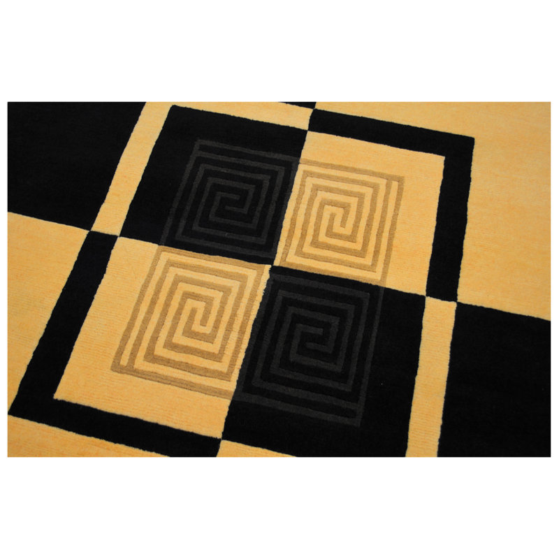 Rectangle 140 cm x 200 cm Geometric Hand Woven Area Rug