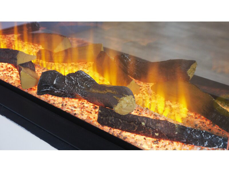 Recessed Wall Mounted Electric Fire, 49cm H x 130.4cm W x 23.5cm D