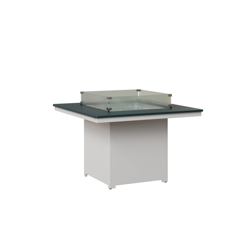 Berlin Gardens Numa Fire Pit Dining Table, 30.5" H x 47" W x 47" D, Berry
