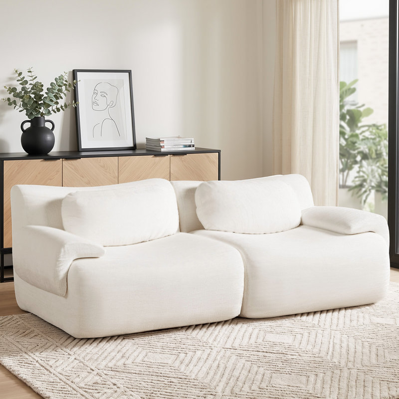  Canapé modulaire Boneless, canapé modulaire en chenille, assise profonde et dossier de soutien, base antidérapante, sans assemblage