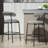 26'' Counter Height Bar Stools Teddy Fabric Cover Kitchen Island Counter Bar Stool With Black Powder Coating Base And Footrest(Grey)-1784687927