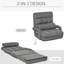 Fauteuil-lit peu encombrant, gris, réglable, lit supplémentaire convertible, gris, confort