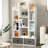 Tree Bookshelf, 7/12-Tier Wooden Bookcase Storage Shelving Unit With Folding Drawer, Freestanding Magazine Book Display Rack For Home Office Living Room (With 2 Drawers, 12-Tier)-2010358704