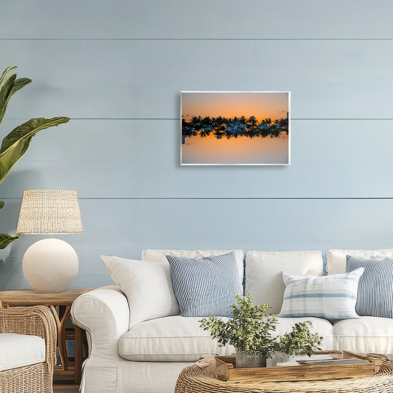 Plaque murale Reflecting Sunset Palms, design par Robin Vandenabeele, H 10 po x l 15 po