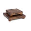 Gift 1.5" Edge Grain Walnut 12" Square Cutting Board with Wood Feet-39948137