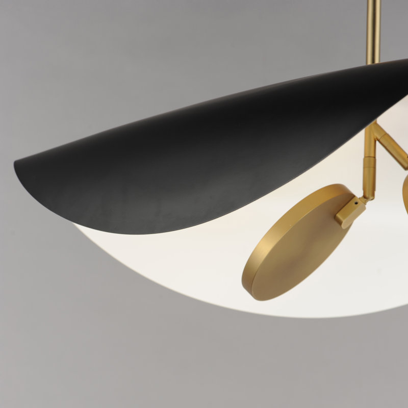 Luminaire suspendu 2 lumières Hinton, Noir / doré