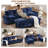 Elanora 122"W Spacious Sectional Sofa With Dual-Layer Cushions & Ottomans-111914592