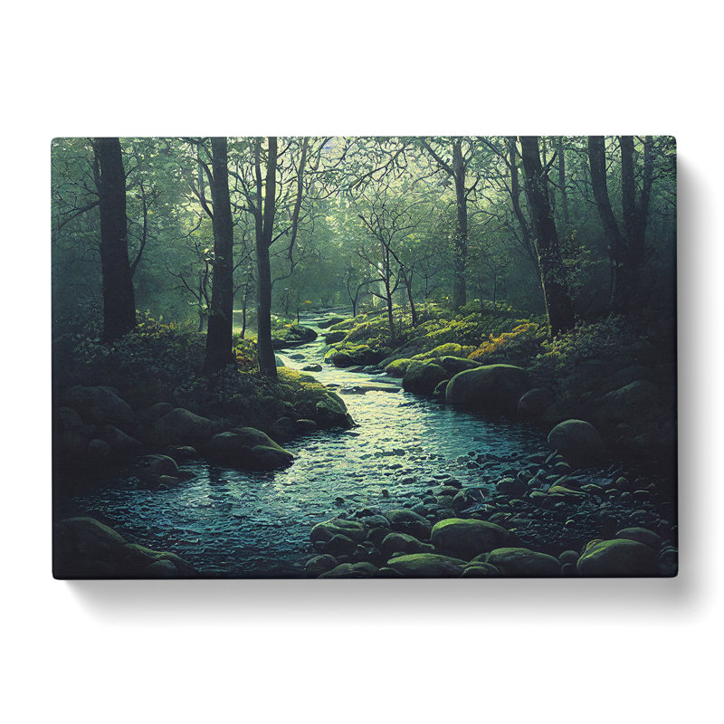 Fantastic Forest Stream - Wrapped Canvas Print, 50cm H x 76cm W x 3cm D