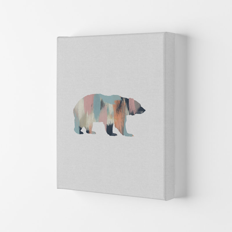 Pastel Bear - Print, Wrapped Canvas, 29.7cm H x 21cm W x 4cm D