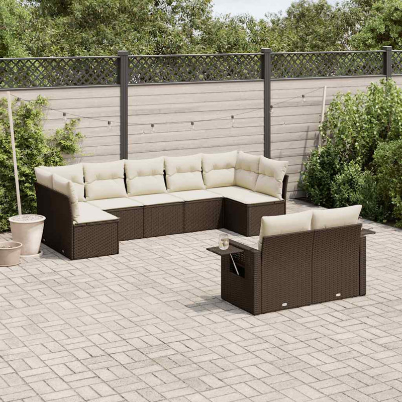 Grand canapé modulaire en rotin PE Vidaxl