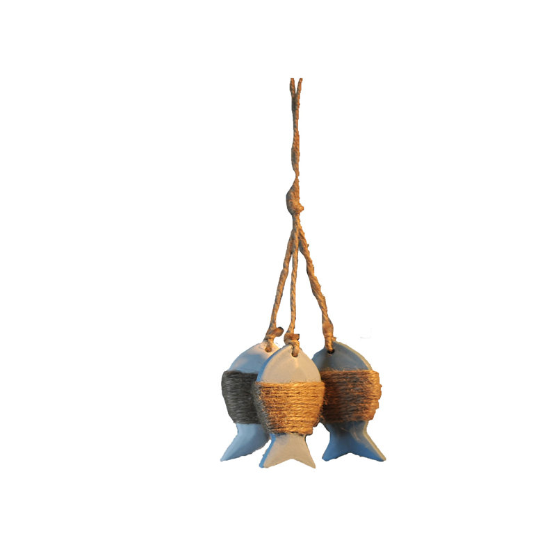 Ensemble de 3 décorations de poissons suspendues colorées