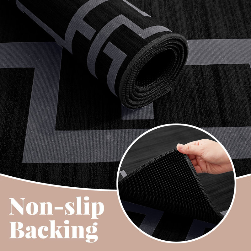 Minimalist Geometric Printed Area Rug, Rectangle 60 x 110 cm