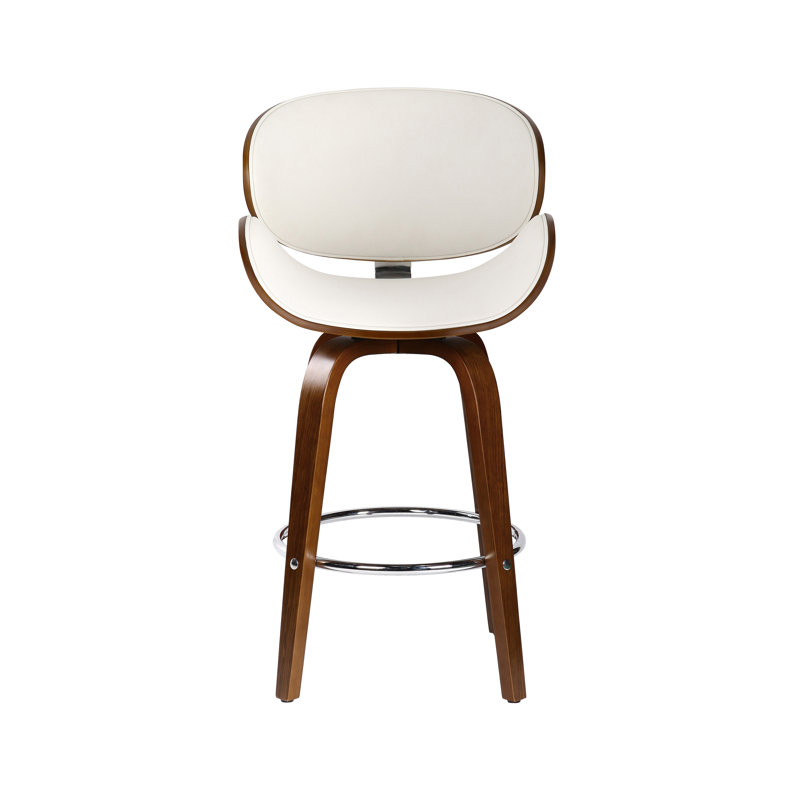 Tabouret de bar en polyuréthane Delayne, Tabouret de comptoir (siège d'une hauteur de 26 p, Blanc