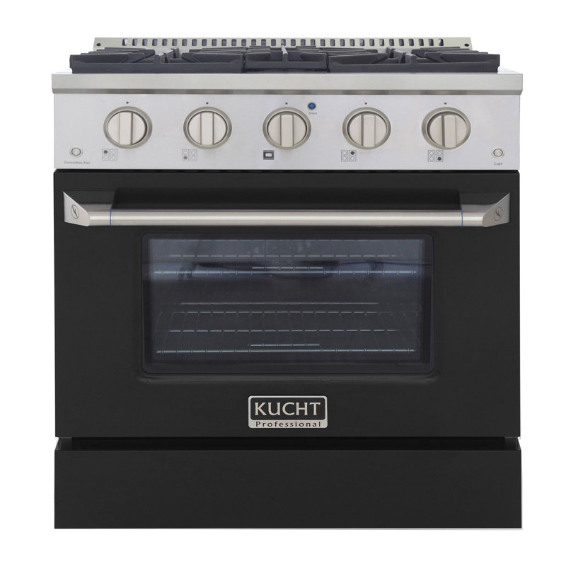 Kucht 30'' W Free Standing Range, Black, Liquid Propane