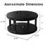 Table basse ronde en bois massif de 31,5 po pour le salon, bureau en bois rustique à 2 niveaux avec tablette de rangement, mobilier de maison moderne (noir)