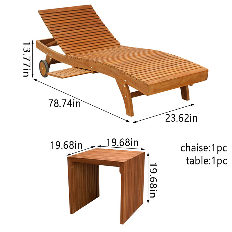 Chaise longue en teck de qualité supérieure