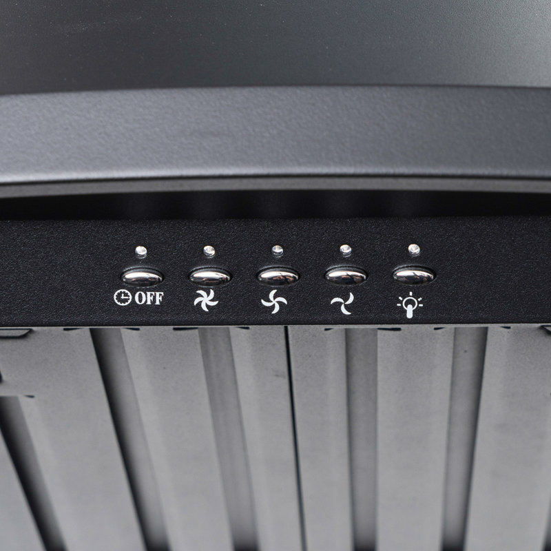 AKDY 29.53 " W Stainless Steel 343 CFM Convertible Wall Range Hood with Baffle Filter, Black