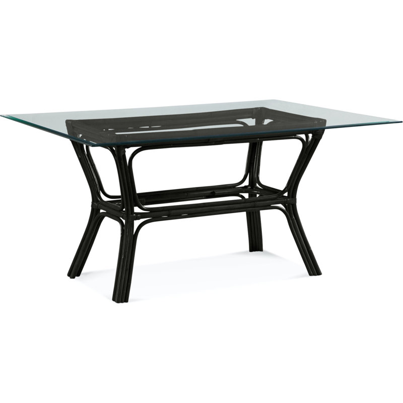 Trellis Glass Dining Table, 42" W x 60" L, Black