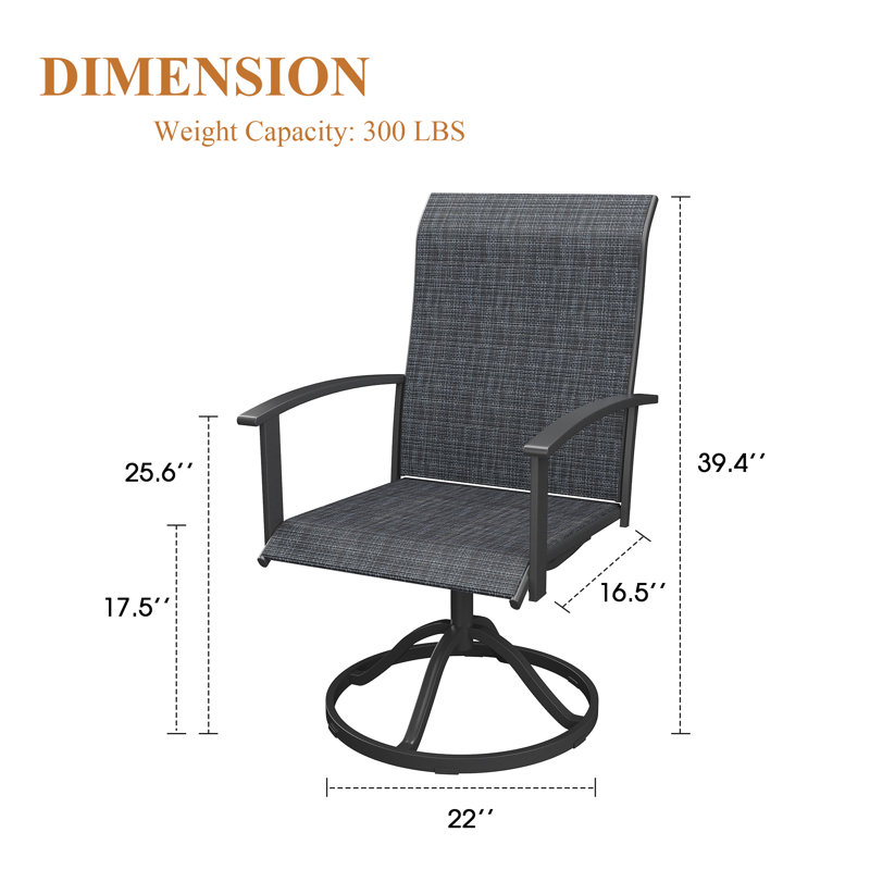 Chaise de patio pivotante, Gris anthracite