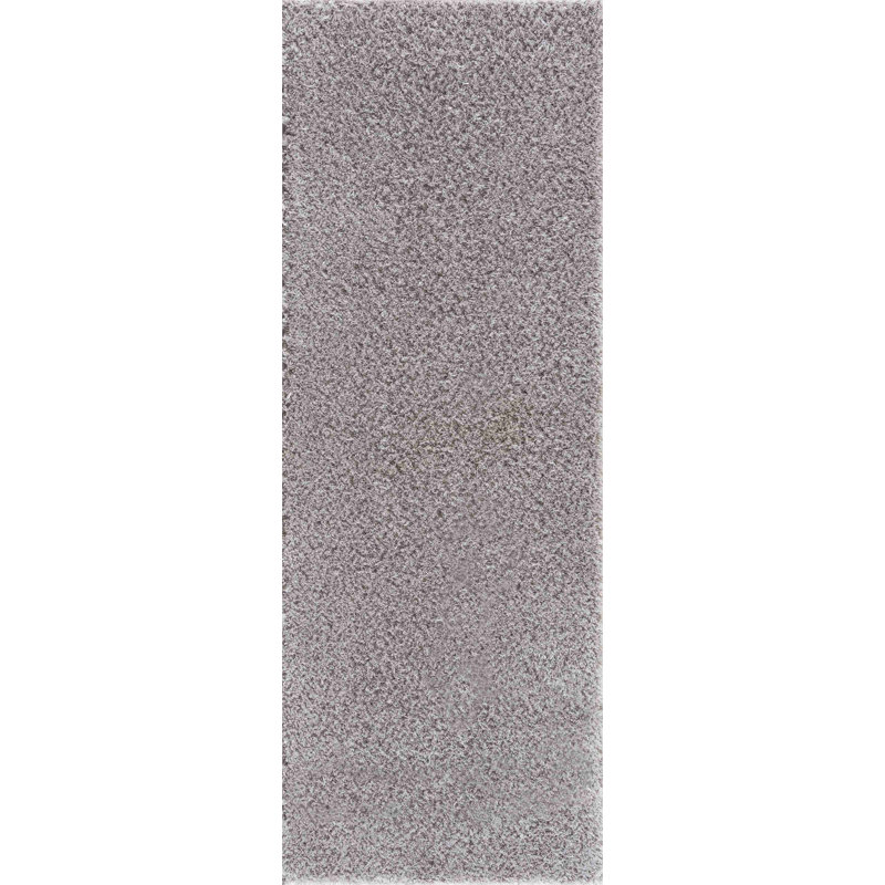 Francique Solid Color Machine Made Handwoven Polyester Area Rug in Gray, Runner 2'7" x 7'3"