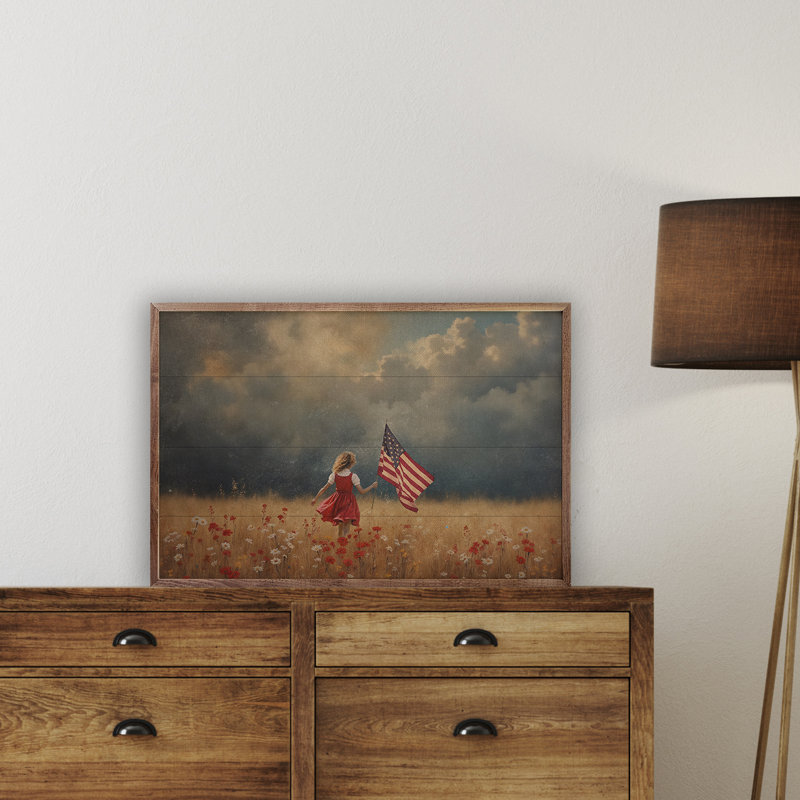 Impression rectangulaire sur bois, H 5 po x l 8 po