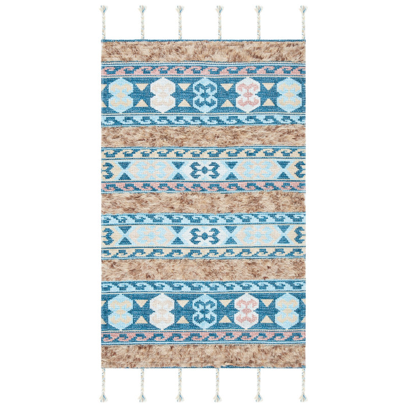 Tapis bleu en laine Joppatowne, Rectangle 3 pi x 5 pi