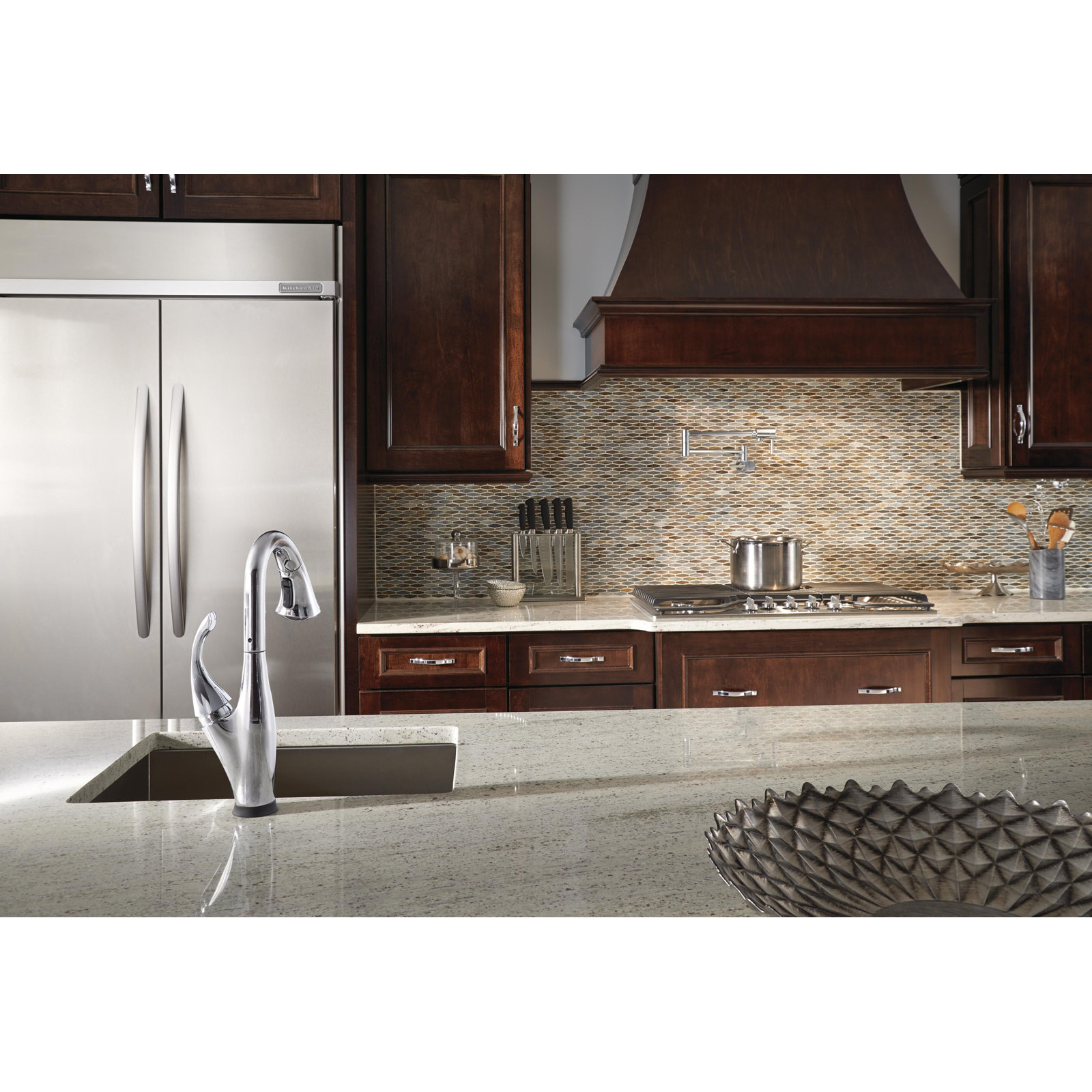 Wall Mount Pot Filler Faucet, Chrome