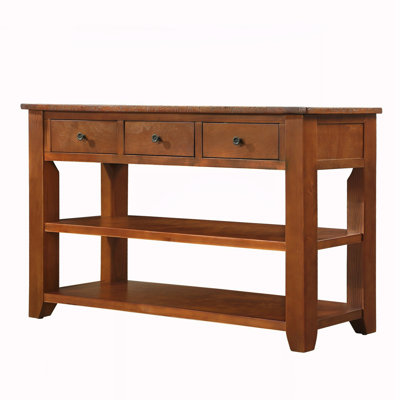 Modern Entryway Sofa Side Table with 3 Storage Drawers and 2 Shelves