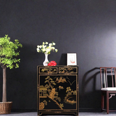 Elm Wood Coloured Drawing Porch Cabinet Solid Wood Accent Cabinet