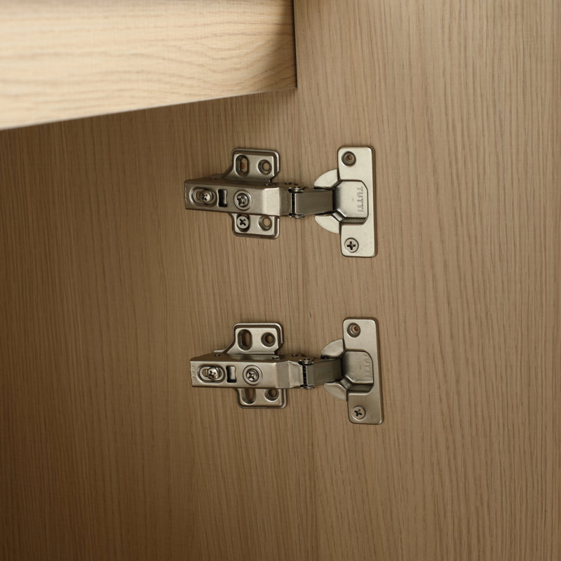 Meuble-lavabo autoportant 42 po et 2 portes d'armoire à fermeture en douceur, contreplaqué, chêne Dune (KD-PACKING)
