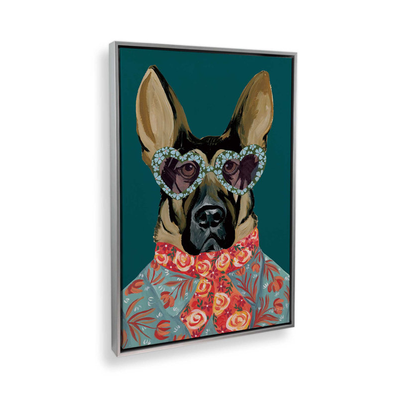 Reproduction d'art «Swag Shepherd» par Yvette St. Amant, H 40 po x l 30 po, Cadre flottant, Argent argent