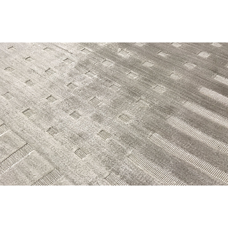 Tapis gris de haute qualité noué à la main