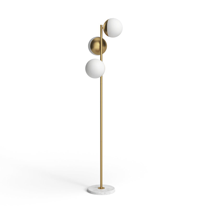 Yearby 65.5'' Tree Floor Lamp, Brass, Frosted White