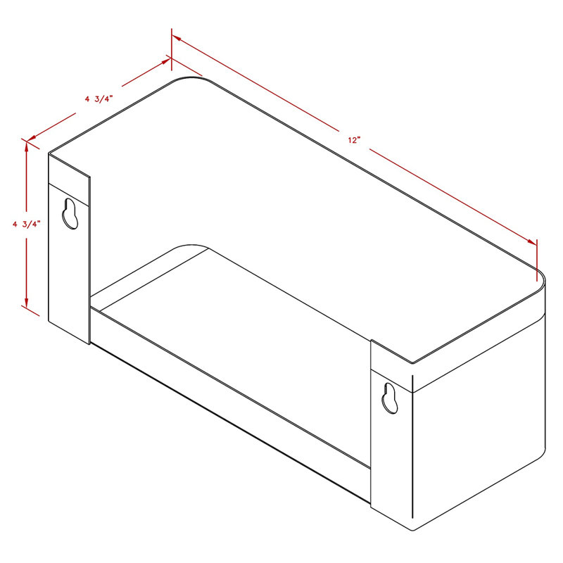 Support à épices pour îlot de cuisine d’extérieur, H 4,75 po x l 15 po x P 4,75 po