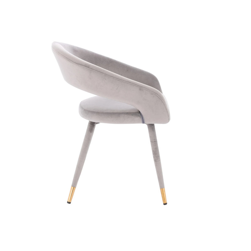 Chaise en velours Darius, Gris