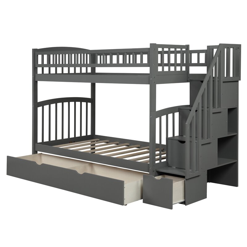 Sand & Stable Baby & Kids Northwest Kids Bunk Bed with Drawers ...