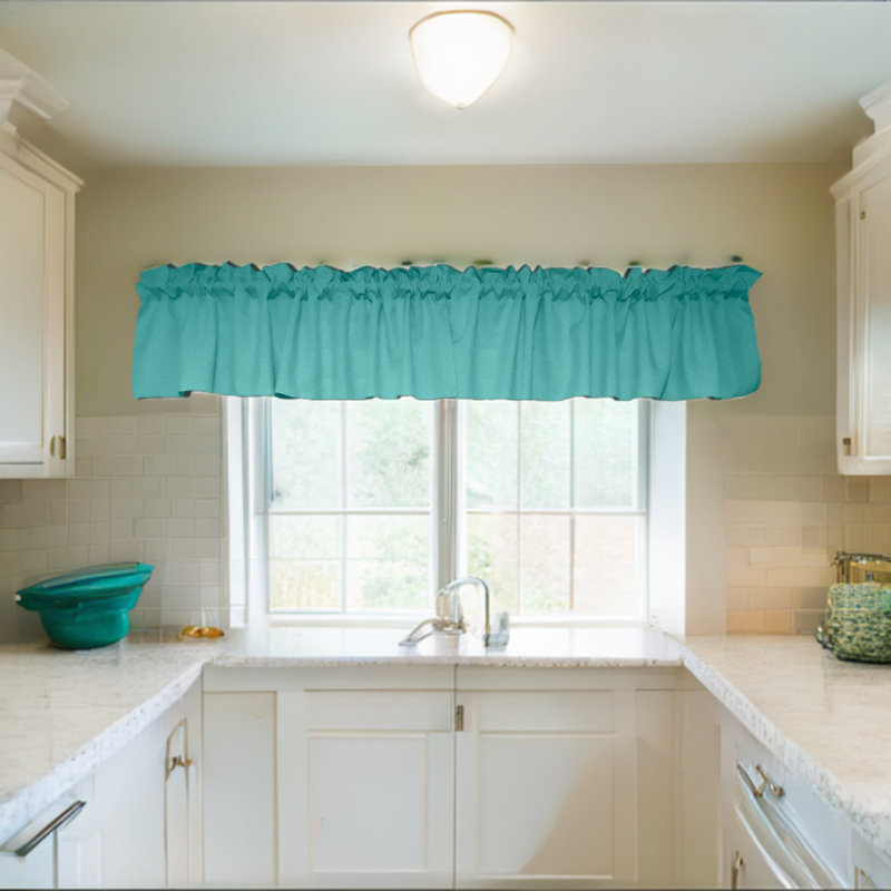 Cantonnière sur mesure l 58 po Pastorella, L 58 po x L 14 po, Turquoise