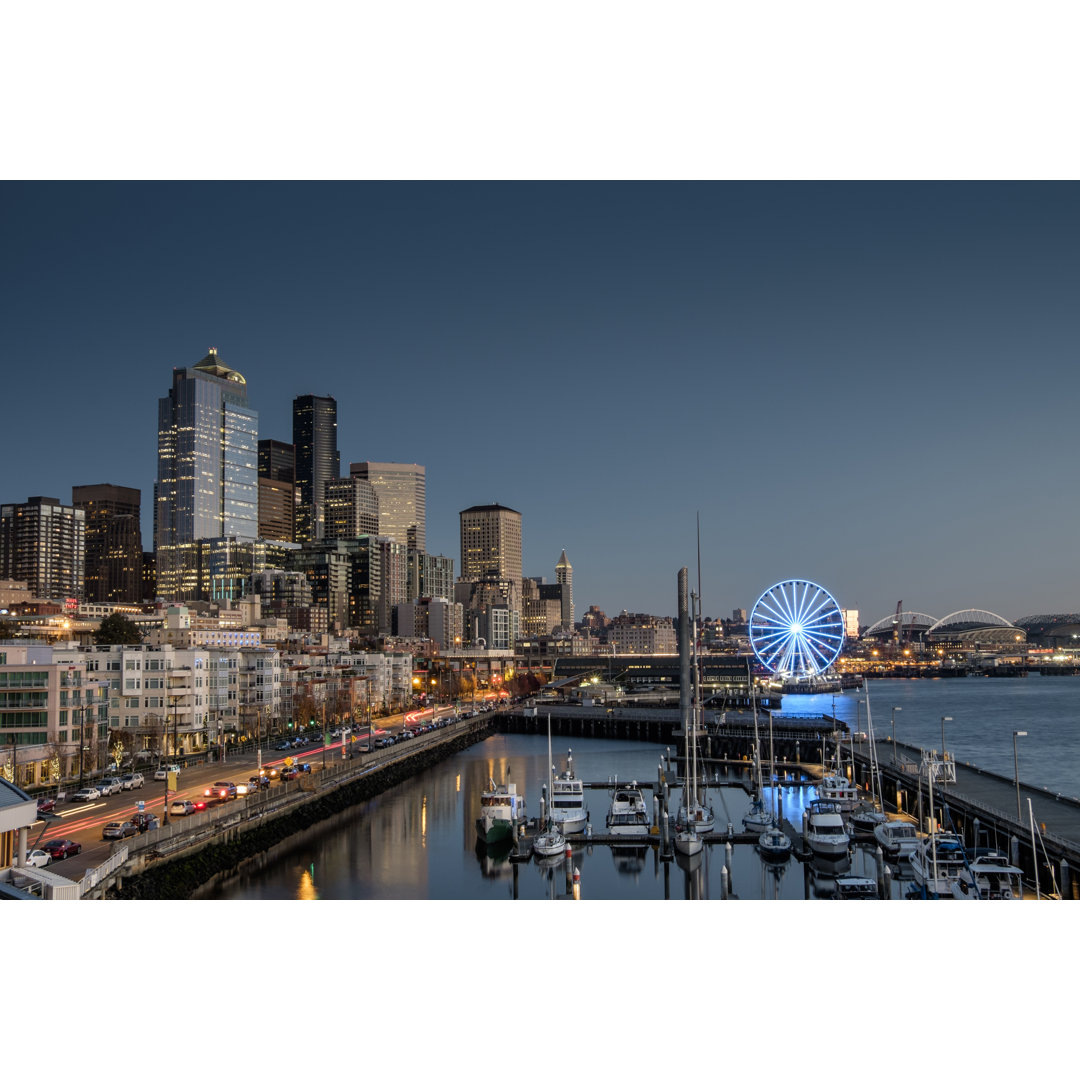 Seattle Waterfront von Klikk - Kunstdrucke auf Leinwand