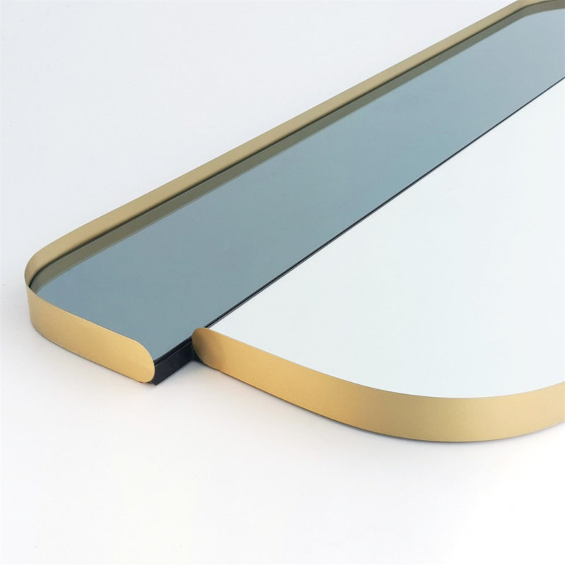 Wattie Modern Gold Mirror, 23.6 x 51.2 inches | 100% MDF Frame with 100% Metal Construction | Ecological Flotal-E Mirror with PVC Edge Bands | Ideal for Home Decor, Elegant Design for Living Room & Entryway