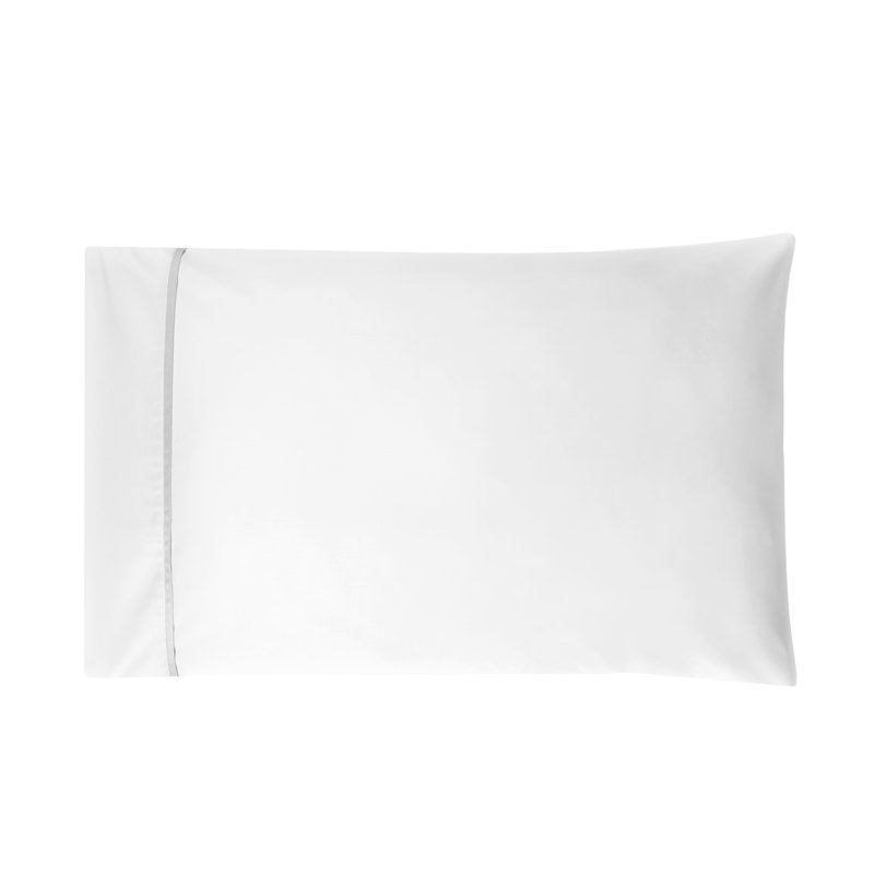 Estate 100% Cotton Sateen pillowcases (pack 2 un), white-silver, King