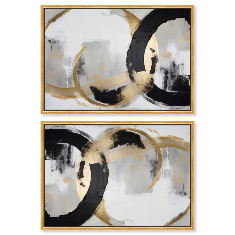«Autre Dimension», toile par Art Remedy, H 11 po x l 16 po, Cadre flottant doré
