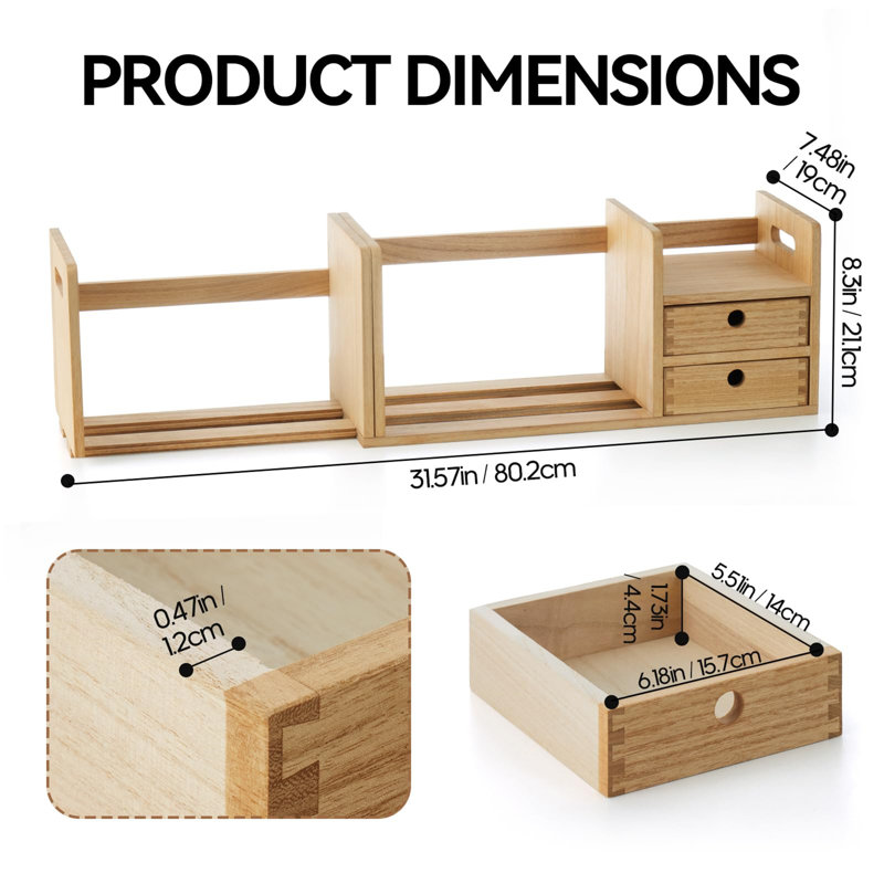 Manufactured Wood Desk Organizer, Beige