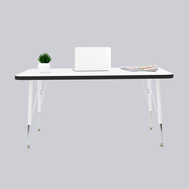 Table rectangulaire d'activités thermofusionnées avec pieds réglables et pivotants standard, H 30 po x l 24 po x P 48 po