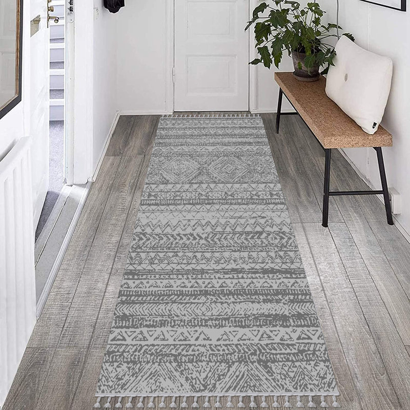 Cotton Chevron Indoor Rug, Runner 3'3" x 26'3"