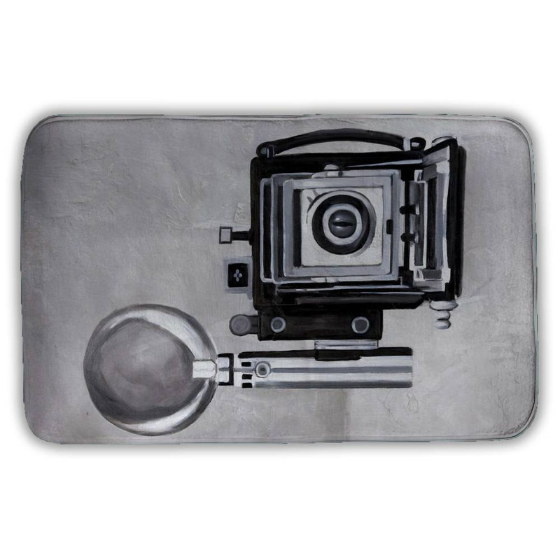 Antique camera Bath Mat with Non-Slip Backing - Quick Dry Memory Foam Bathroom Rug - Absorbent - Modern Plush Spa-Style - Machine Washable