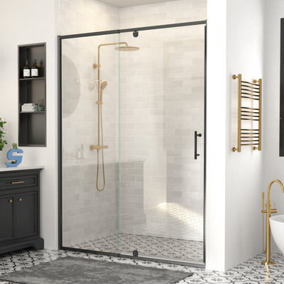 44-48"W X 71"H Pivot Swing Semi-Frameless Shower Door With 1/4"(6Mm) Tempered Glass