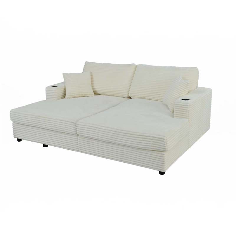 Canapé-lit 86,5 po, Beige